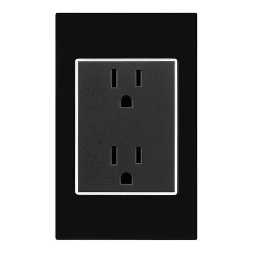 Toma Corriente Doble Empotrar Color Negro Lumistar Elite