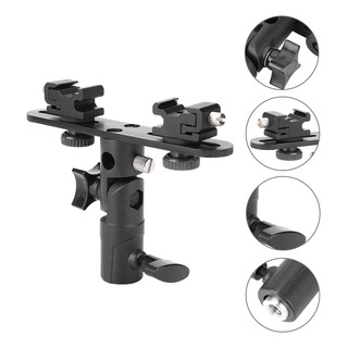 Suporte Duplo De Sapatos Hot Shoe Flash Mount Para Câmera Suporte Duplo De Sapatos Hot Shoe Flash Mount Para Câmera
