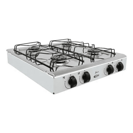Fogão À Gás Clarice Junior 4b Mesa Inox -branco Fogão À Gás Clarice Junior 4b Mesa Inox -branco