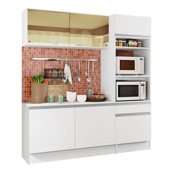 Cocina Integral Completa Modular Madesa Diamante Pop Blanco