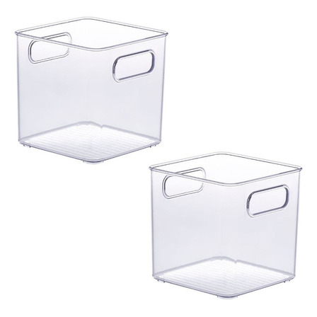 Jg 2 Organizadores Transparente Multiuso 15x15x15cm - 899 Jg 2 Organizadores Transparente Multiuso 15x15x15cm - 899