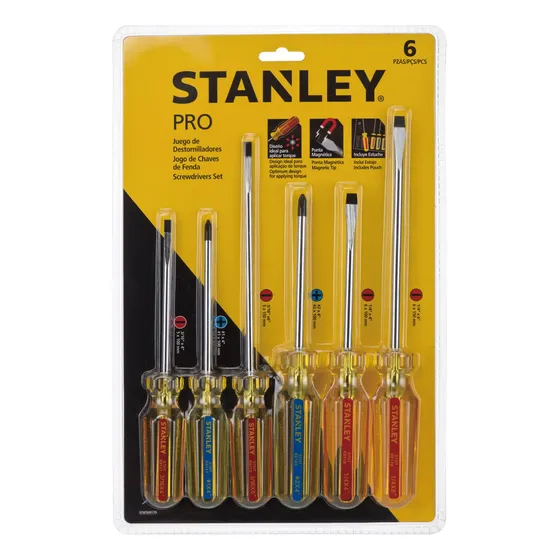 Set 6 Destornilladores Pro Paleta Y Cruz Stanley Stht69170