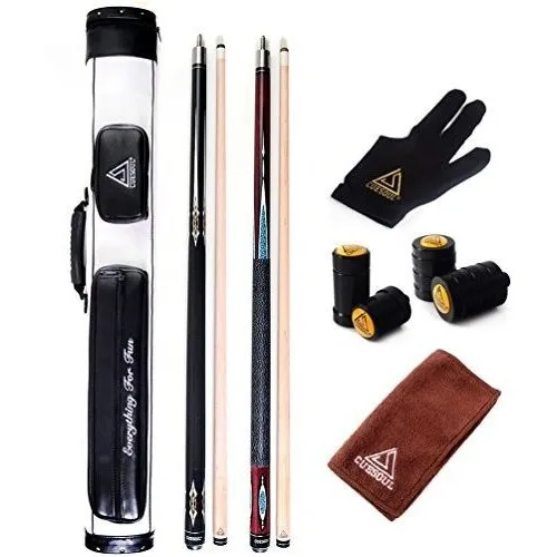 Conjunto De 2 Palos De Billar Cuesoul + Estuche Rígido 2x2