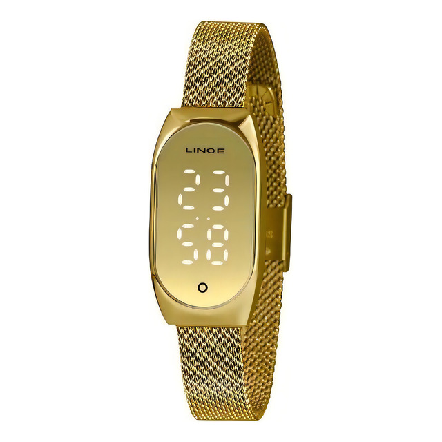Relogio Lince Feminino Dourado Led Touch Digital Ldg4706l Relogio Lince Feminino Dourado Led Touch Digital Ldg4706l