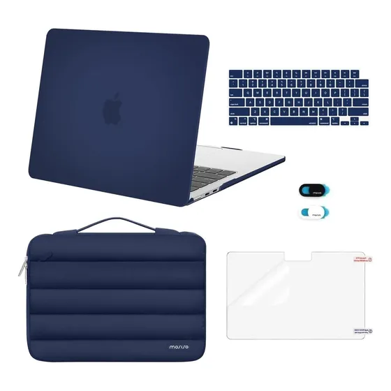 Funda Para Macbook Air 13 Pulgadas Azul Oscuro Con Accesorio
