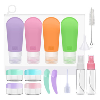 Kit De Viaje Botellas De Silicona, Portátiles Contenedores Kit De Viaje Botellas De Silicona, Portátiles Contenedores