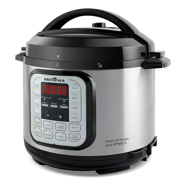 Panela De Pressão Bpp02g Gold 5l 900w Britânia Panela De Pressão Bpp02g Gold 5l 900w Britânia
