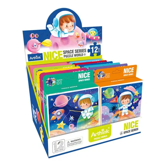 Display Con 12 Puzzles Del Espacio 20 Piezas C/u Toy Store