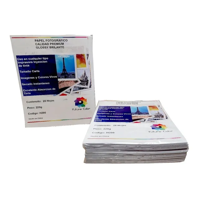 Future Color carta fotográfico de 20 hojas de 220g color blanco