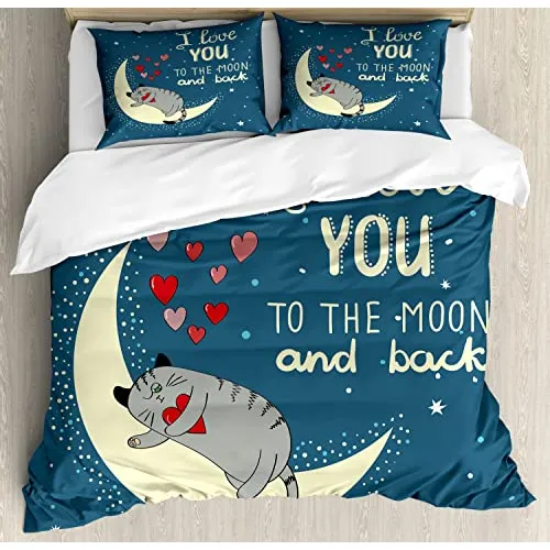 Ambesonne Me Encanta Que Te Duvet, Gato Somnoliento W216e