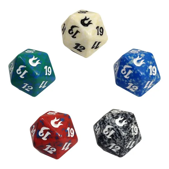 5 Dados D20 Spindown Magic(1 De Cada Color)