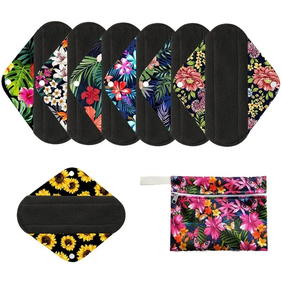 6 Protectores De Tela Femeninos Reutilizables Ecológicos