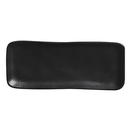 Jogo C/ 4 Travessas Retangular Pequena Orgânico Preto Matte 22x9,5cm Porto Brasil
