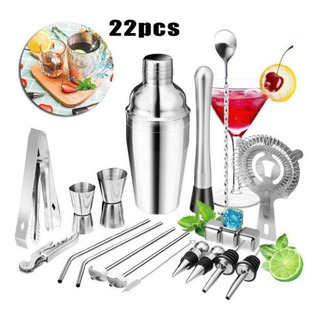 Kits De Cóctel De Acero Inoxidable De 22 Piezas Para Barman Kits De Cóctel De Acero Inoxidable De 22 Piezas Para Barman