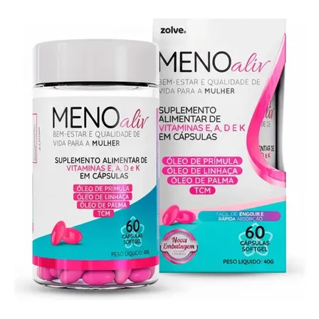Suplemento Alimentar Zolve Meno Aliv Polivitamínico 60 Cap. Sem Sabor