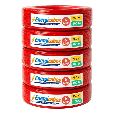 Cabo Flexível 6mm Rolo 100m Unipolar 750v