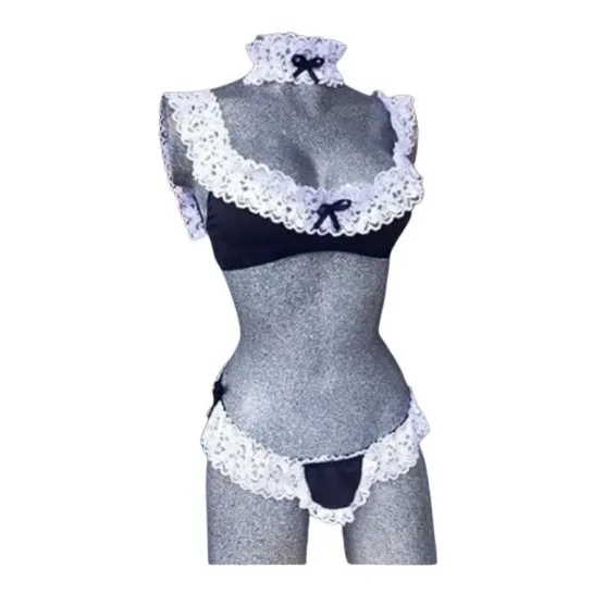 Sexy Disfraz Erótico De Mucama Divina En Delicado Encaje
