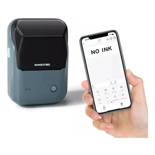 Impressora Térmica Niimbot B1 Bluetooth Rotuladora + 1 Rolo Etiqueta
