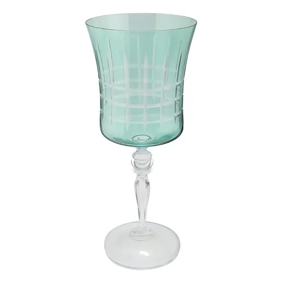 Taça Para Água Lapidada Em Cristal Ecológico Bohemia Grace 3