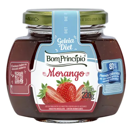 Geleia De Morango Diet Zero Açúcar 230g Bom Principio