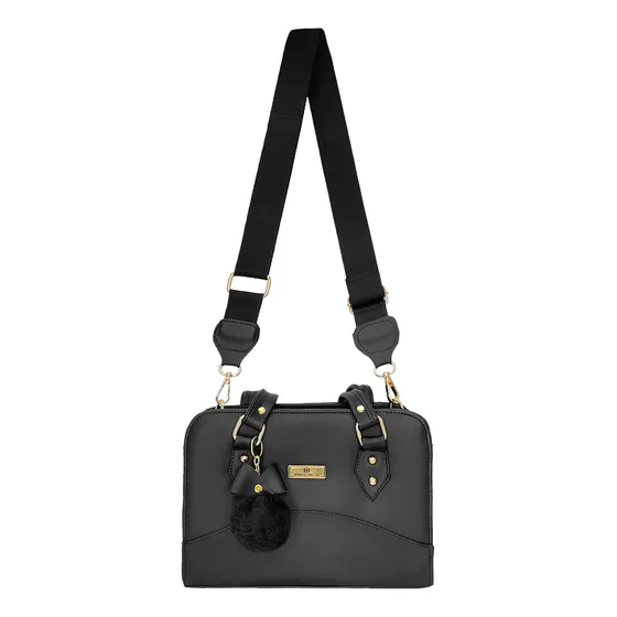 Bolso Dama Carteras Mujer Juvenil Bandolera Karla Chacon Color Negro