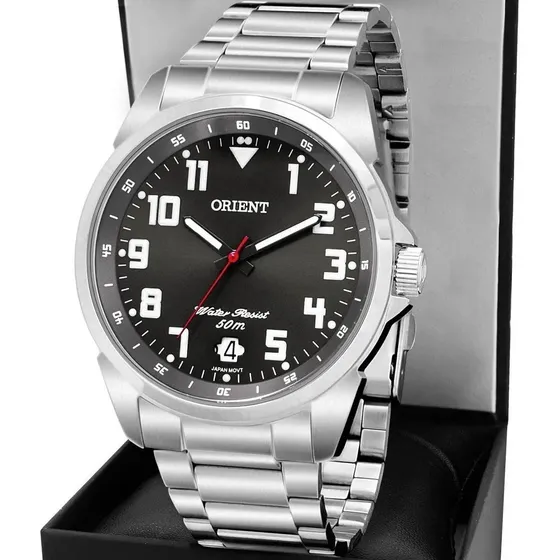 Relógio Orient Masculino Prata Original Sport Mbss1155a G2sx