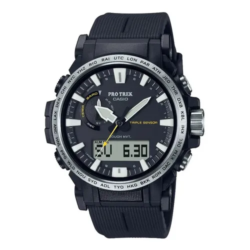 Reloj Casio Pro Trek Prw61-1a Hombre Ts Color de la correa Negro Color del bisel Gris Color del fondo Negro