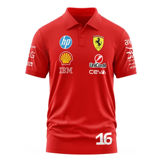 Chomba Ferrari Charles Leclerc Formula 1 Algodón Estampado