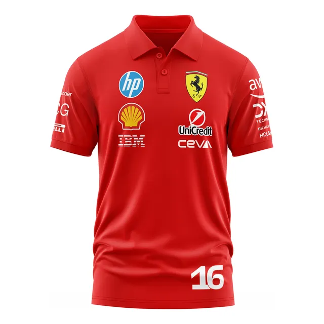 Chomba Ferrari Charles Leclerc Formula 1 Algodón Estampado
