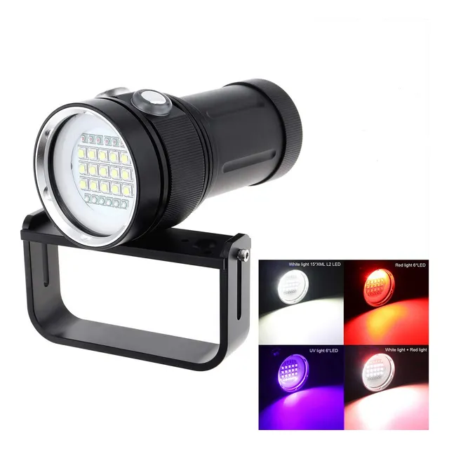 Securitying Linterna Video Para Buceo Luz Blanca Uv Roja Haz