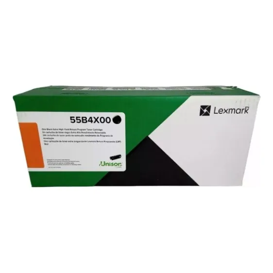 Tóner Lexmark 55b4x00 Alto Rendimiento Negro, 20.000 Páginas Tinta Negro