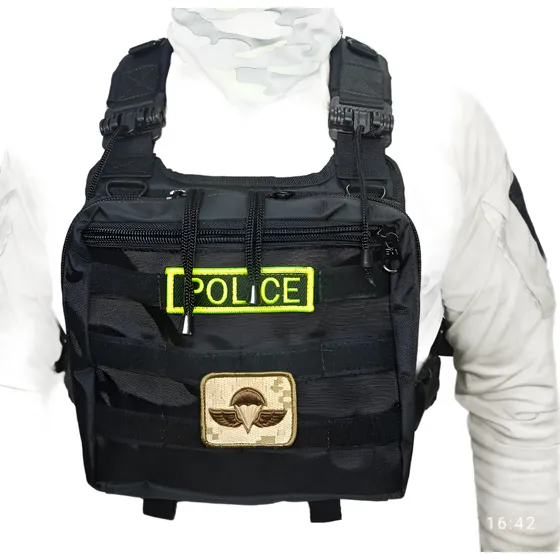 Pechera Porta Arma 2.o Lt Bolso De Pecho Negro Con Arnes