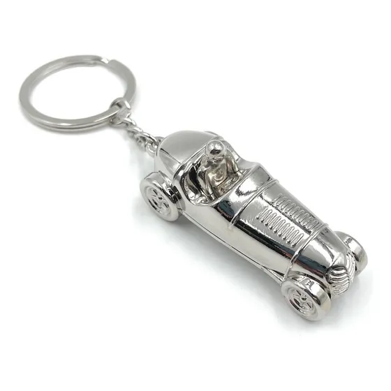Chaveiro Metal Carro Antigo F1 Decoração Miniatura Cromado Cor Prateado