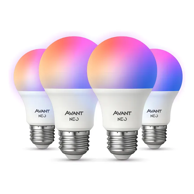 Kit 4 Lampadas Led Smart Rgb Alexa Google 10w E27 Avant Neo - Rgb