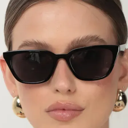 Óculos De Sol Feminino Blogueira Uv400 Stela - Ór Eyewear Cor Preto Desenho Gatinho
