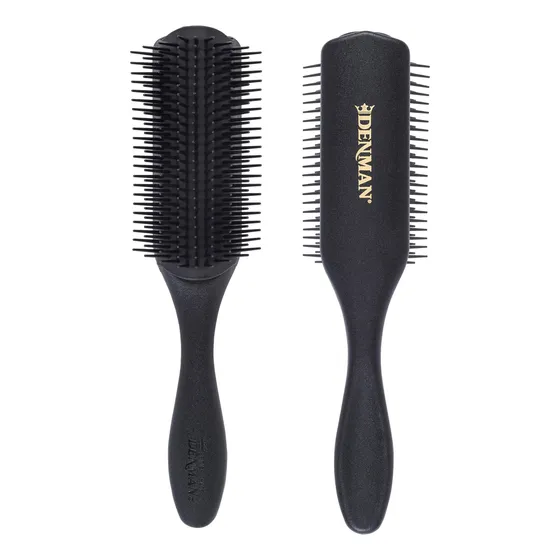 Cepillo Denman D4 Curly Hair Styling, 9 Hileras, Todo Negro