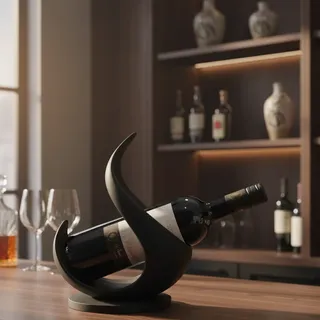 Selletto Porta Vinho Decorativo De Mesa Escultural Para Sala E Adega