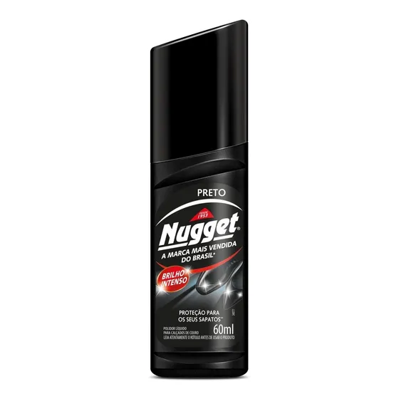Polidor De Sapatos Nugget Preto Brilho Instantâneo 60ml