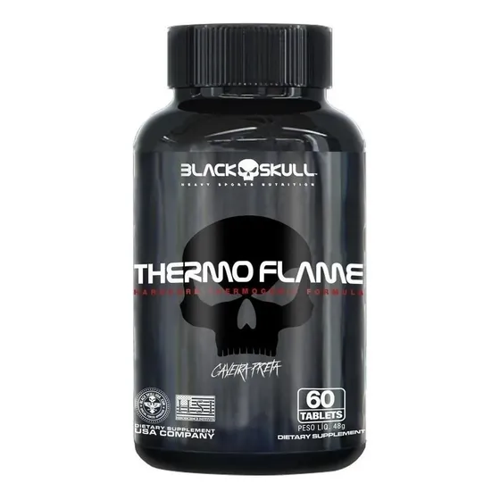 Termogênico Termo Flame - Caveira Preta + 60 Tabs Envio 24 H