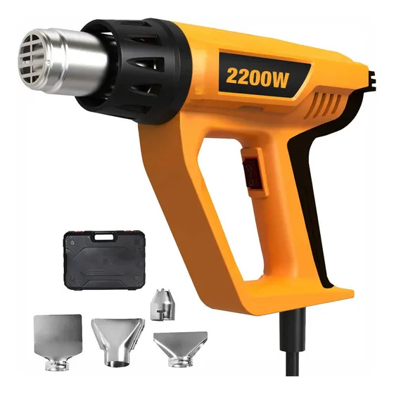 Pistola De Calor Industrial Aire Caliente 2200w Calentador Color Amarillo