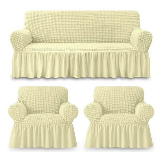 Funda Polatti Turco 3 + 1 + 1 Beige Claro Turco 3-1-1 De 100cm X 180cm Para Juego De 3+1+1 Cuerpos De 3 Cuerpos