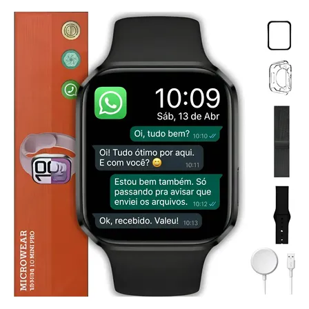 Relogio Smartwatch Microwear W10 T Mini 1.85 42mm S10 Nfc
