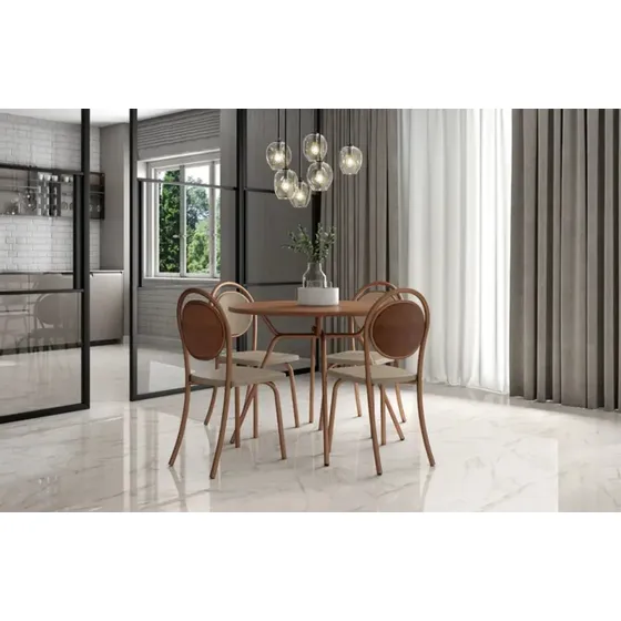 Juego Comedor Carraro Mesa 1588 + 4 Sillas 1738 Rose