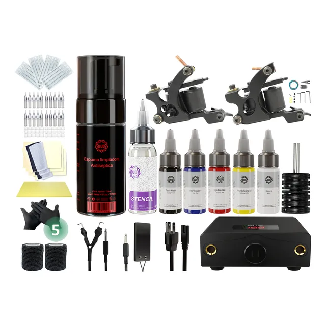 Kit De Maquina Para Tatuar Profesional Completo Alta Calidad