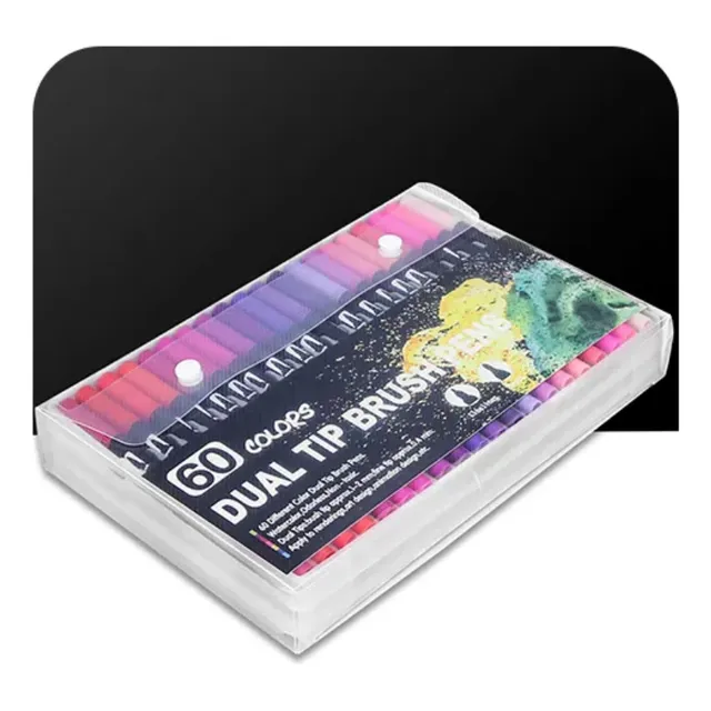 60 Colores Marcadores Plumones Punta De Pincel Dual Brush