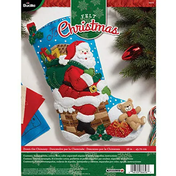 18 Pulgadas Media De La Navidad De Fieltro Apliques Kit, Por