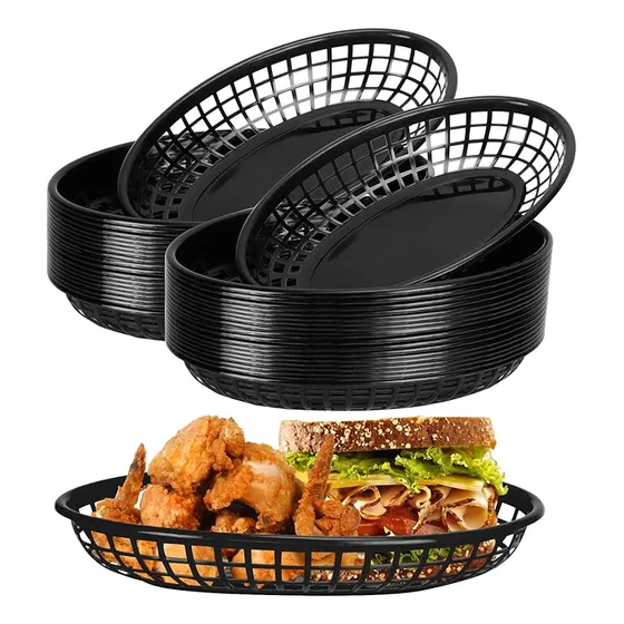 20pzs Canastilla Plástica Servir Comida Rápida