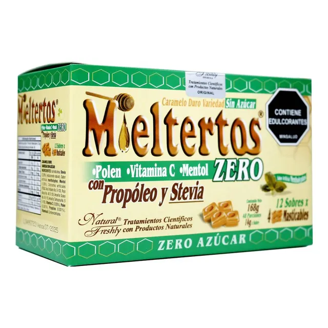 Mieltertos Zero, Pastillas Masticables Sin Azúcar, 12 Sobres
