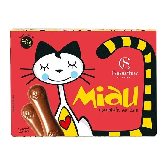 Caixa De Chocolate Ao Leite Miau Cacau Show 70g