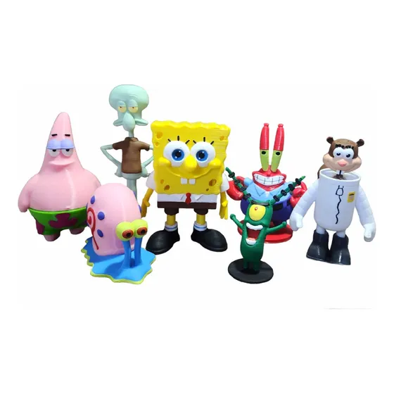 Set Casas Fondo De Bikini Casas + 7 Personajes Bob Esponja